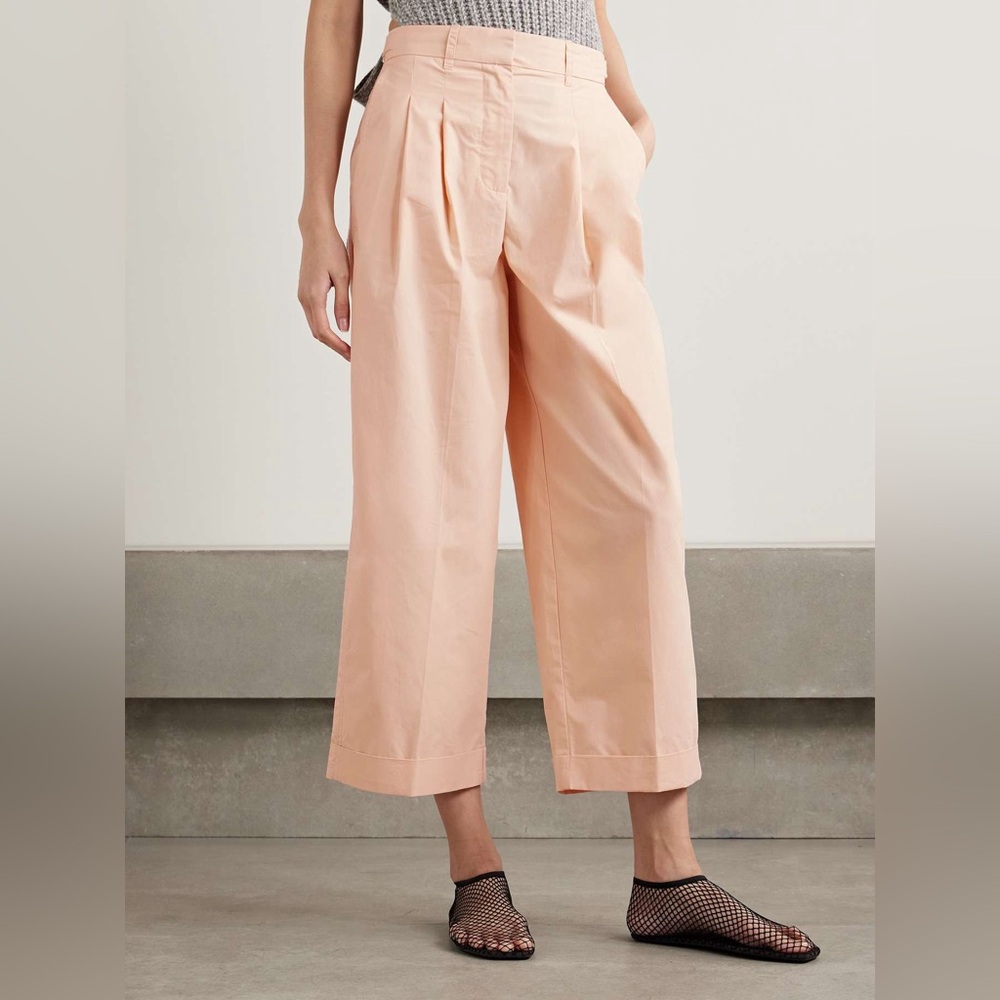 Pink Wide Leg Cropped Pants